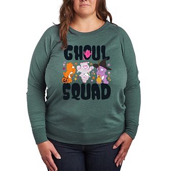 Plus Size Care Bears Halloween Ghoul Squad French Terry Long Sleeve Tee