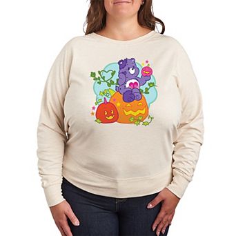 Plus Size Care Bears Halloween Pumpkin French Terry Long Sleeve Tee