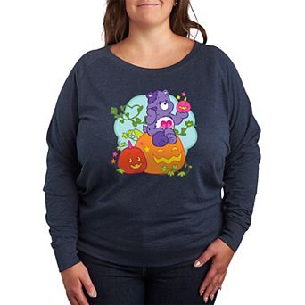 Plus Size Care Bears Halloween Pumpkin French Terry Long Sleeve Tee
