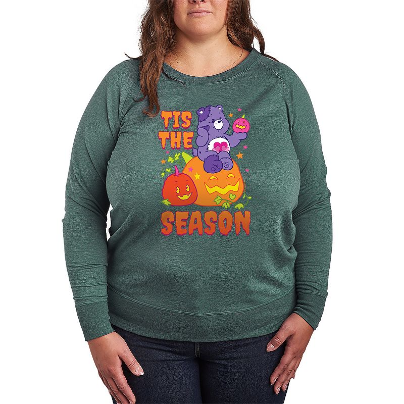 Plus Size Care Bears Halloween Tis The Season Lightweight French Terry Sweatshirt, Women's, Size: 2XL, Grey Green