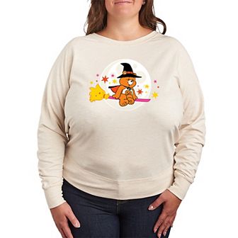 Plus Size Care Bears Halloween Witch French Terry Long Sleeve Tee