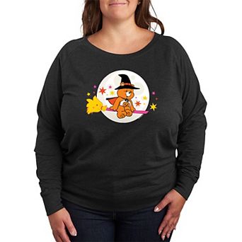 Plus Size Care Bears Halloween Witch French Terry Long Sleeve Tee