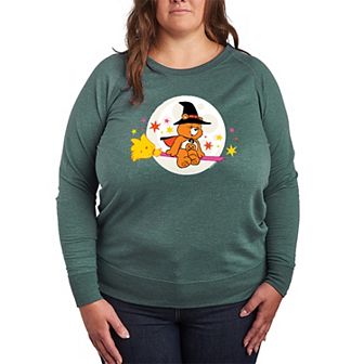 Plus Size Care Bears Halloween Witch French Terry Long Sleeve Tee