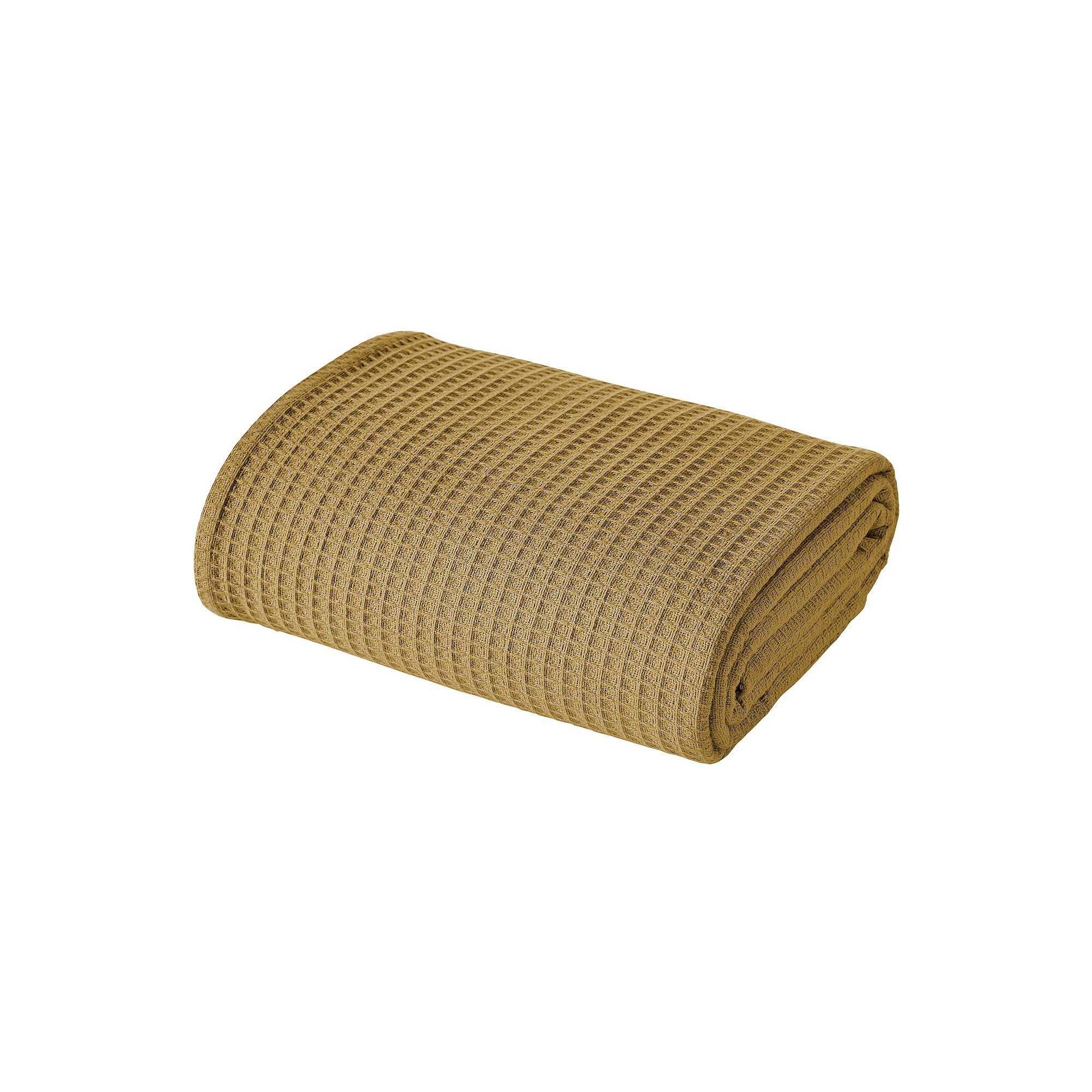 Modern Threads Waffle Weave Cotton Thermal Blanket, Gold