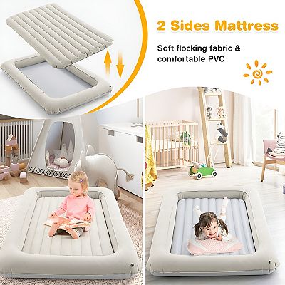 2 in 1 Multi purpose Inflatable Toddler Travel Bed Air Mattress Set With Electric Pump