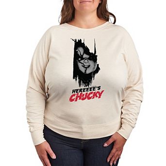 Plus Size Chucky Here's Chucky French Terry Long Sleeve Tee