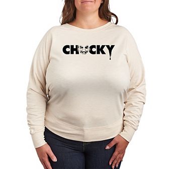 Plus Size Chucky Chucky Face Logo French Terry Long Sleeve Tee