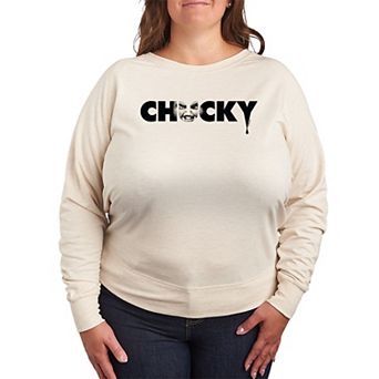 Plus Size Chucky Chucky Face Logo French Terry Long Sleeve Tee