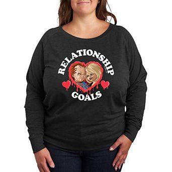 Plus Size Chucky Relationship Goals French Terry Long Sleeve Tee