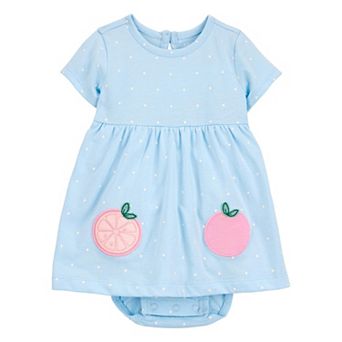 Baby Girls Carter's Polka Dot Peach Bodysuit Dress