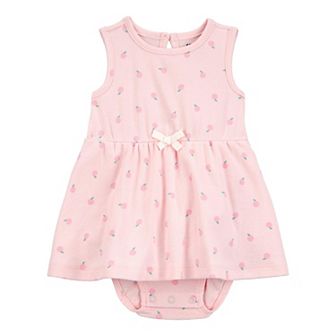 Baby Girls Carter's Peach Print Bodysuit Dress