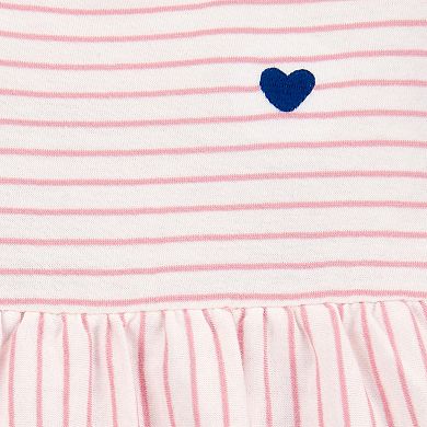 Baby Girls Carter's Heart Striped Bodysuit Dress