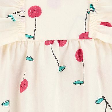 Baby Girls Carter's Cherry Flutter Sleeves Jumpsuit