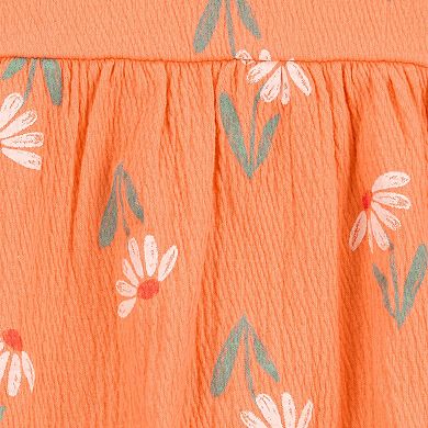 Baby Girl Carter's Orange Floral Tank Romper