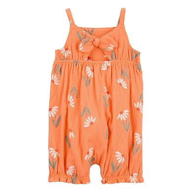 Baby Girl Carter's Orange Floral Tank Romper