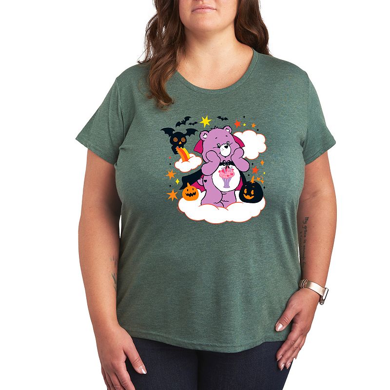 Plus Size Care Bears Halloween Graphic Tee, Women's, Size: 1XL, Grey Green