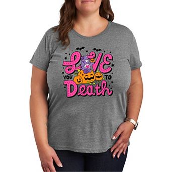 Plus Size Care Bears Halloween Love You To Death Graphic Tee