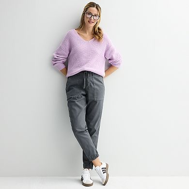 Women's Sonoma Goods For Life® Mixed Stitch V-Neck Sweater