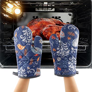 MacLean Hunting Ancient Tartan Crest Oven Mitt And Pot Holder (2 Oven Mitts + 1 Pot Holder)