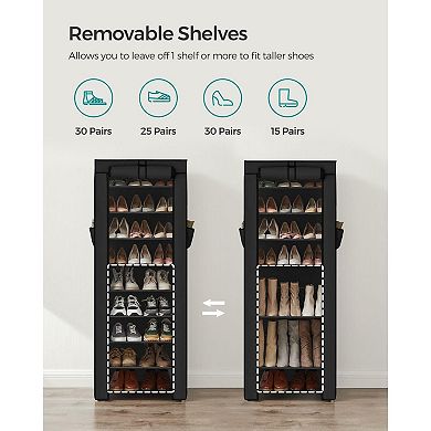 9 Tiers Shoe Rack With Dustproof Cover Closet Shoe Storage Cabinet Organizer