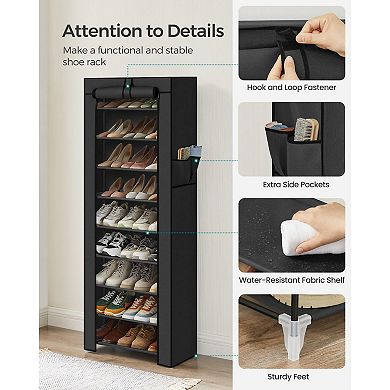 9 Tiers Shoe Rack With Dustproof Cover Closet Shoe Storage Cabinet Organizer