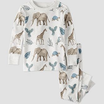 Baby Boy Little Planet by Carter's 2 pc Organic Cotton Safari-Print Pajama Set