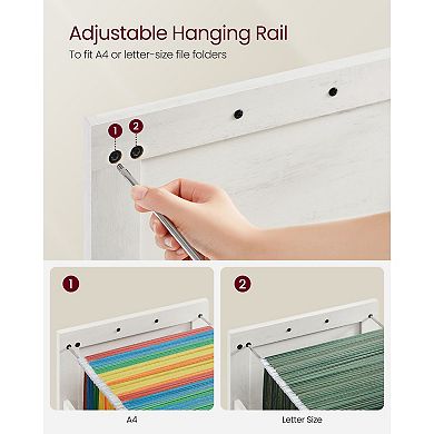 Modern Farmhouse Style Filing Cabinet With 3 Drawers, Printer Stand, Hanging File Folders