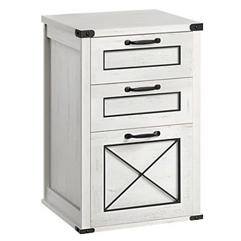 Modern Farmhouse Style Filing Cabinet With 3 Drawers, Printer Stand, Hanging File Folders