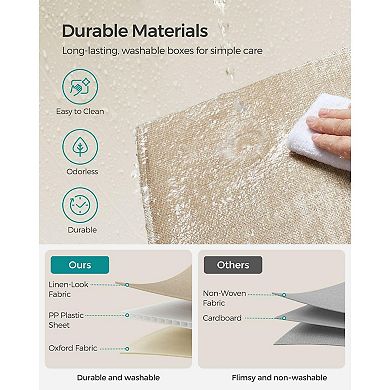 Storage Baskets, Storage Bins, 2 Handles, Washable, Foldable, Metal Label Holders