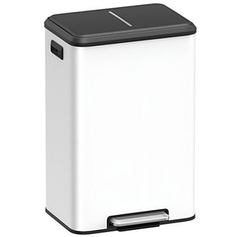 Kitchen Trash Can, Garbage Can With Lid And Wide Foot Pedal, Soft Close, Stays Open