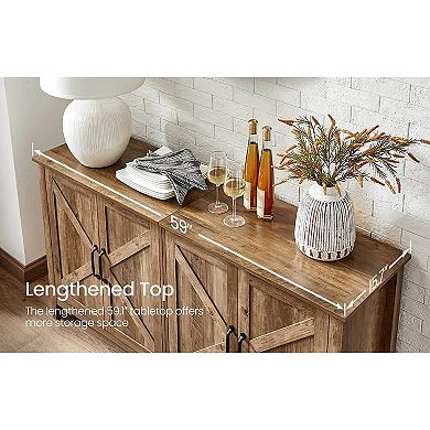 Buffet Cabinet, Sideboard, Credenza, Kitchen Storage Cabinet, With Adjustable Shelves