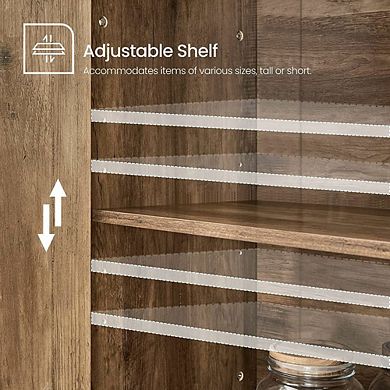 Buffet Cabinet, Sideboard, Credenza, Kitchen Storage Cabinet, With Adjustable Shelves