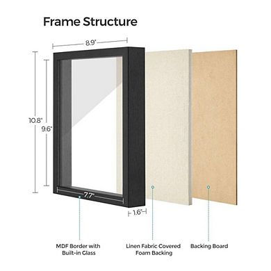 Shadow Box Frame, 8x10 Black Box Frame Display Case
