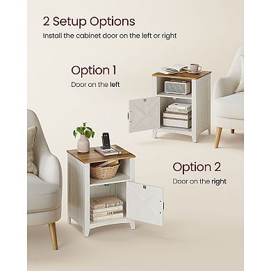 Nightstand with Cabinet and Compartment
