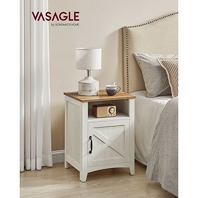 Nightstand with Cabinet and Compartment
