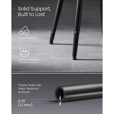 Mid-century Modern Dining Stools, Synthetic Leather With Stitching