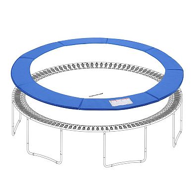 15ft Replacement Trampoline Safety Pad, Waterproof Surround Spring Cover, Round Foam Pad