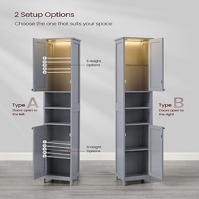 Tall Bathroom Cabinet With Lights