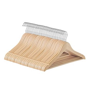 Wooden Hangers, Coat Hangers, Non-slip, Pants Bar, 360° Swivel Hooks