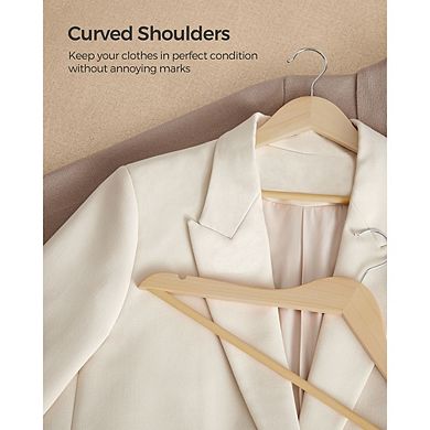 Wooden Hangers, Coat Hangers, Non-slip, Pants Bar, 360° Swivel Hooks