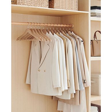 Wooden Hangers, Coat Hangers, Non-slip, Pants Bar, 360° Swivel Hooks