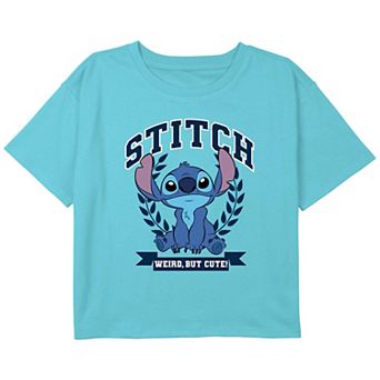 Disney's Lilo & Stitch Weird But Cute Girls 7-16 Cropped Graphic Tee