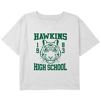 Girls 7-16 Stranger Things Hawkins High School Cropped Graphic Tee