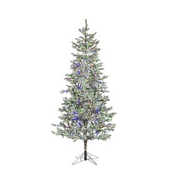 Gerson 9-ft. Pre-Lit Clear LED Flocked Sparse Rainier Pine Tree