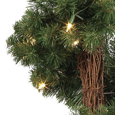 Gerson 2-Pack 3.5-ft. Pre-Lit Warm White LED Potted Spiral Tree Set