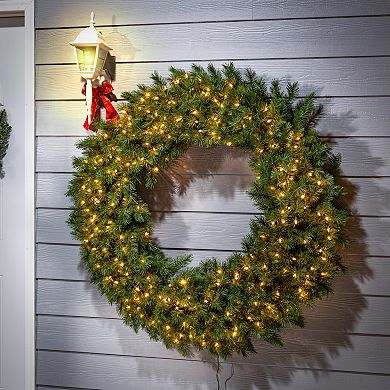 Gerson Grand 48-in. Aspen Spruce Wreath with Warm White LED Lights