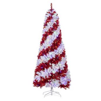 Gerson 7.5-ft. Pre-Lit Dual LED Christmas Candy Cane Tree