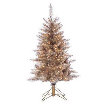 Gerson Sleek 5-ft. Gold Slim Christmas Tree with Warm White LED Lights