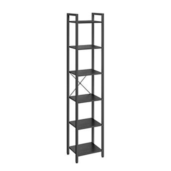 Bookshelf, Narrow Bookcase, Small 6 tier Bookshelf, For Living Room, Bedroom