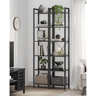 Bookshelf, Narrow Bookcase, Small 6-tiers Bookshelf, For Living Room, Bedroom